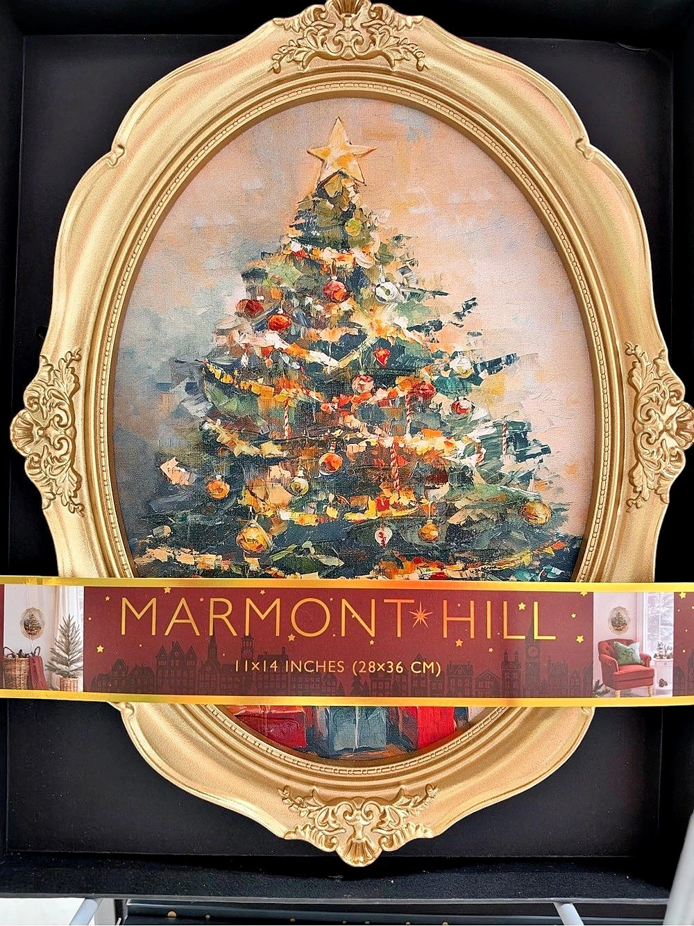 Marmont Hill Christmas Tree Framed Painting 14 x 16 Inches New